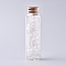 Glass Wishing Bottle, For Pendant Decoration, with Quartz Crystal Chip Beads Inside and Cork Stopper, 22x71mm