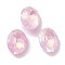 Glass Rhinestone Cabochons, Point Back & Back Plated, Faceted, Oval, Light Rose, 10x8x4.5mm