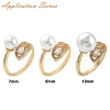 Leaf Brass Micro Pave Cubic Zirconia Cuff Ring Setting KK-A244-01G-G-4