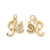 Rack Plating Brass Micro Pave Cubic Zirconia Pendants KK-C008-33G-1