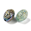 Golden Metal Enlaced Opaque Acrylic Beads OACR-H040-07-2