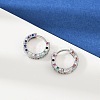 Brass Micro Pave Colorful Cubic Zirconia Hoop Earrings EJEW-S277-09P-B-2