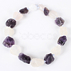 Natural Gemstone Crystal & Amethyst Quartz Rough Nuggets Bead Strands G-E219-01-2