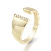 Brass Micro Pave Clear Cubic Zirconia Cuff Rings X-RJEW-F103-13I-G-3
