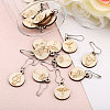 BENECREAT 3 Bags Mushroom Pattern Flat Round Wooden Charm Locking Stitch Markers HJEW-BC0001-49-4