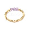 Round Glass Seed Beads Finger Rings for Women RJEW-JR00984-5