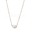 Natural Cultured Freshwater Pearl Potato Pendant 304 Stainless Steel Satellite Chain Necklaces for Women NJEW-JN05770-4
