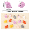24Pcs 8 Colors Opaque Resin Pendants RESI-CA0001-55-2