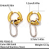 Two Tone 304 Stainless Steel Hoop Earrings WG32BA0-02-1