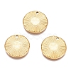 Textured Flat Round 304 Stainless Steel Pendants X-STAS-G218-06G-1
