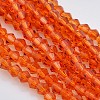 Faceted Bicone Glass Beads Strands X-EGLA-P017-4mm-06-1