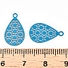 Spray Painted 430 Stainless Steel Filigree Pendants STAS-WH0047-78D-3