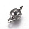 Round Brass Magnetic Clasps with Loops X-MC019-B-2