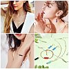 10Pcs Triple Natural Tiger Eye Round Beaded Connector Charms PALLOY-SW00003-06-7