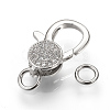 Brass Micro Pave Cubic Zirconia Lobster Claw Clasps ZIRC-S058-21P-2