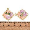 Light Gold Tone Alloy Enamel Pendants ENAM-B028-02KCG-01-3