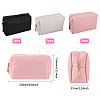 9Pcs 3 Colors Imitation Leather Zipper Cosmetic Pouches ABAG-GL0001-01-2