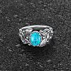 Zinc Alloy with Synthetic Turquoise Finger Rings FS-WGE57A9-04-2