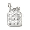 Brass Micro Pave Clear Cubic Zirconia Pendants CU-CBA108A-10P-1