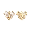 Brass Clear Cubic Zirconia Connector Charms KK-M233-53G-1