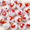 UV Plating Rainbow Iridescent Acrylic Beads OACR-F004-09H-1