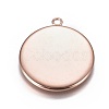 Ion Plating(IP) 304 Stainless Steel Pendant Cabochon Settings STAS-G127-13-25mm-RG-2