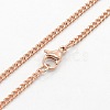 Unisex Casual Style 304 Stainless Steel Curb Chain Necklaces STAS-O037-54RG-1