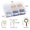 480Pcs 16 Styles Iron Screw Eye Pin Peg Bails IFIN-FS0001-62-4