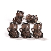 Natural Ice Obsidian Carved Fortune Cat Beads PW-WGB0343-01-1