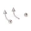 Non-Tarnish 316L Surgical Stainless Steel Eyebrow Ring AJEW-P002-A-10-4