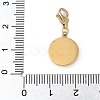 304 Stainless Steel Flat Round with Moon Pendant Decoration STAS-S165-11G-3