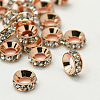 Brass Rhinestone Spacer Beads X-RB-A020-9mm-01RG-1