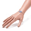 Glass Seed Braided Hamsa Hand with Evil Eye Link Slider Bracelet BJEW-MZ00003-4