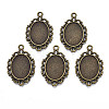 Filigree Wrap Oval Alloy Pendant Cabochon Settings X-PALLOY-N0088-13AB-NF-1