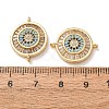 Brass Micro Pave Cubic Zirconia Connector Charms CU-CBA4579-03G-D-2