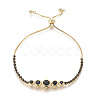 Adjustable Brass Micro Pave Cubic Zirconia Bolo Bracelets BJEW-F404-01A-G-1