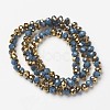 Electroplate Opaque Glass Beads Strands EGLA-A034-P4mm-O02-2