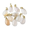 Natural White Agate Teardrop Pendant Decorations G-R489-12G-1