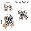 3Pcs 3 Style Big Bowknot Polyester Imitation Linen Ornament Accessories DIY-CA0002-61-2