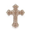 Brass Filigree Joiners Links KK-G368-02AB-1