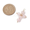 Natural Rose Quartz Pendants PALLOY-JF02885-03-2