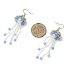 304 Stainless Steel Glass Seed Beads Jellyfish Dangle Earrings EJEW-MZ00553-04-4