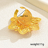 Exaggerated Iron Flower Open Cuff Ring for Festivals BB3093-5