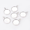 Tibetan Style Alloy Pendant Cabochon Settings X-TIBEP-20474-AS-FF-1