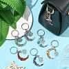 7Pcs Natural & Synthetic Mixed Stone Moon Keychains KEYC-FS00043-5