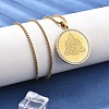 201 Stainless Steel Rhinestone Pendant Necklaces for Women NJEW-U021-06P-3