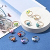 Resin Heart with Eye Open Cuff Rings RJEW-JR00578-4