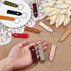 42Pcs 14 Colors Leather Keychains with Platinum Alloy Rings KEYC-DC0001-30-3