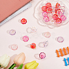 60Pcs 4 Colors UV Plating Acrylic Bead Caps PACR-PA0001-12A-4