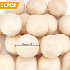 20Pcs Natural Wooden Round Ball WOOD-PH0002-93-2